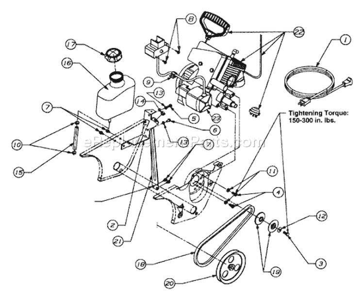 Page C Diagram and Parts List for 315E162-401 1995 Yard Man Snow Blower